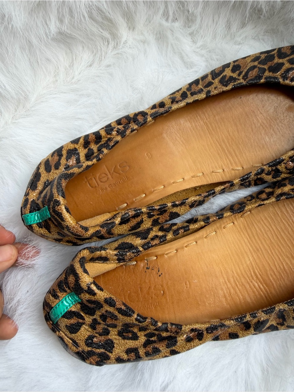 Tieks Leopard Print Women’s Ballet Flats - Brown size 9 - Picture 2 of 5